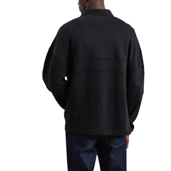 NEW WAX LONDON blen rugby shirt in black - Picture 2 of 3